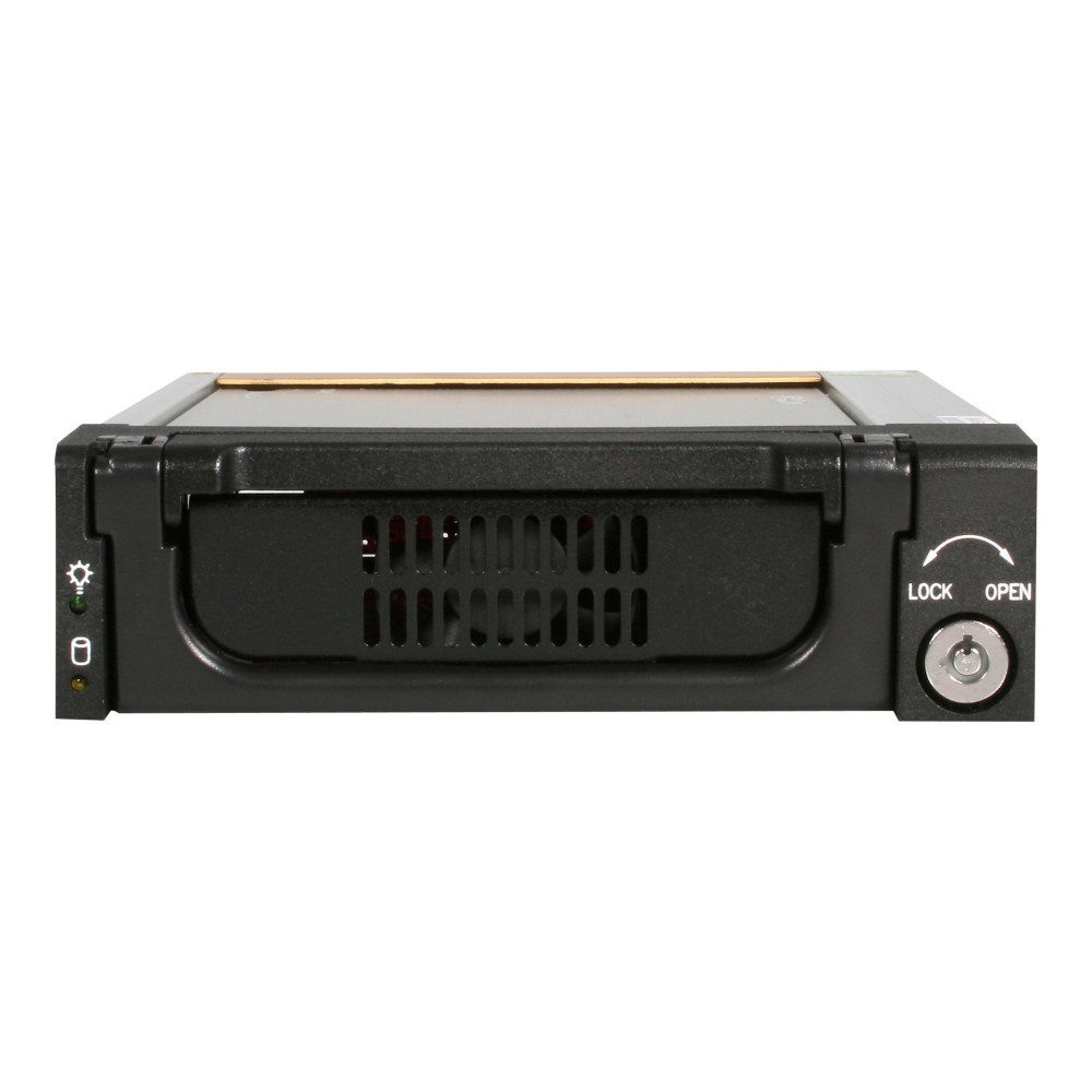 Produktbild för StarTech.com 5.25 in Rugged SATA Hard Drive Mobile Rack Drawer - Aluminum Removable Hard Drive Bay (DRW150SATBK) - förvaringsmobilrack