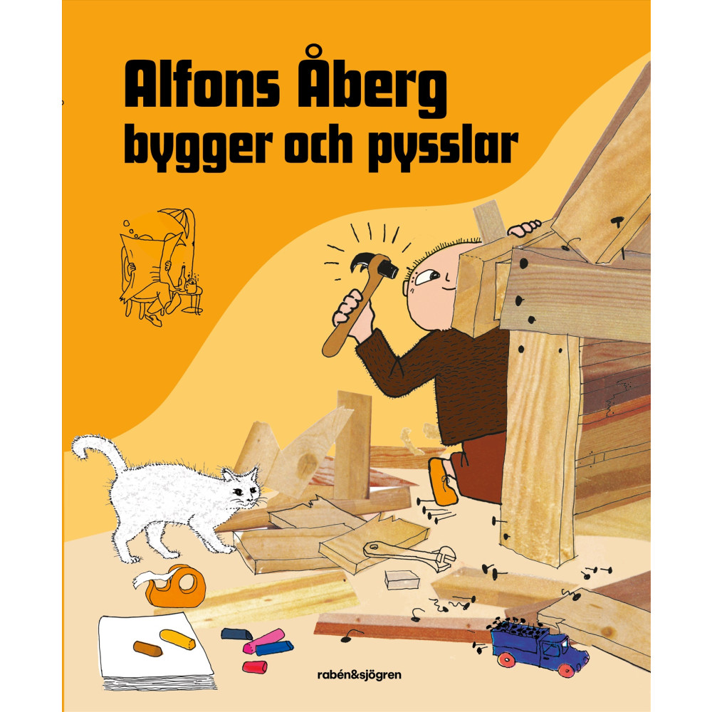 Produktbild för Alfons Åberg bygger och pysslar (inbunden)
