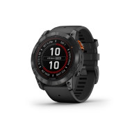 Produktbild för Garmin Fenix 7X Pro Solar Edition - skiffergrå - Ja sportklocka med band - svart - 32 GB
