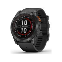 Produktbild för Garmin Fenix 7X Pro Solar Edition - skiffergrå - Ja sportklocka med band - svart - 32 GB