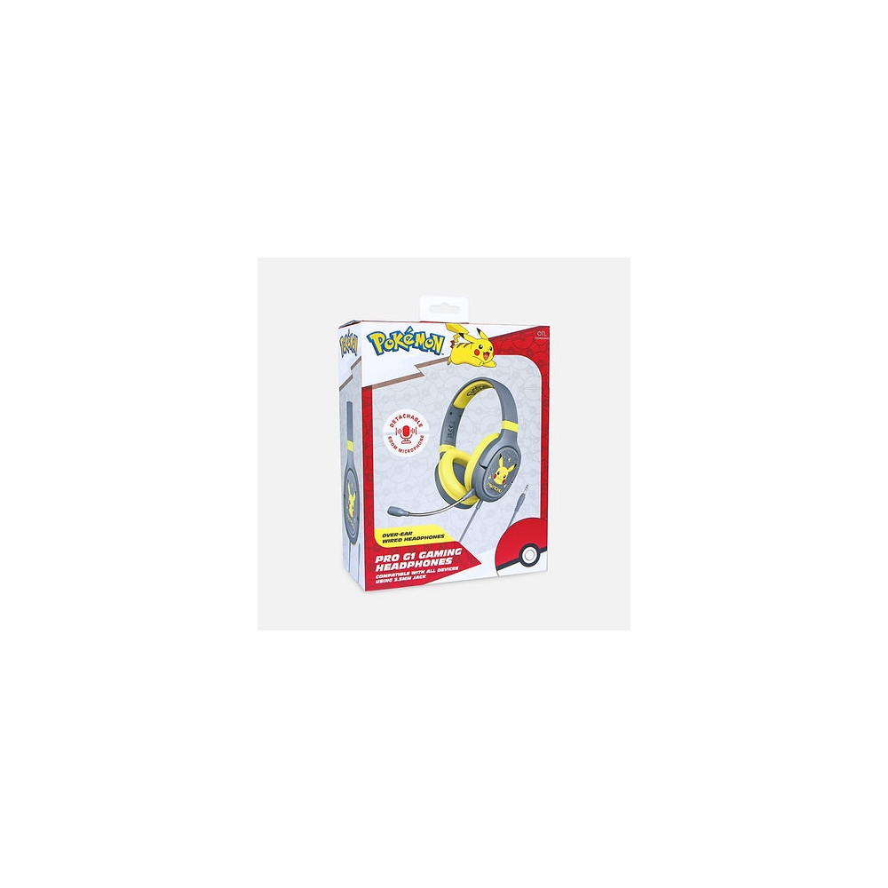 Produktbild för OTL Pokemon Pikachu Pro G1 - hörlurar med mikrofon - 3,5 mm kontakt