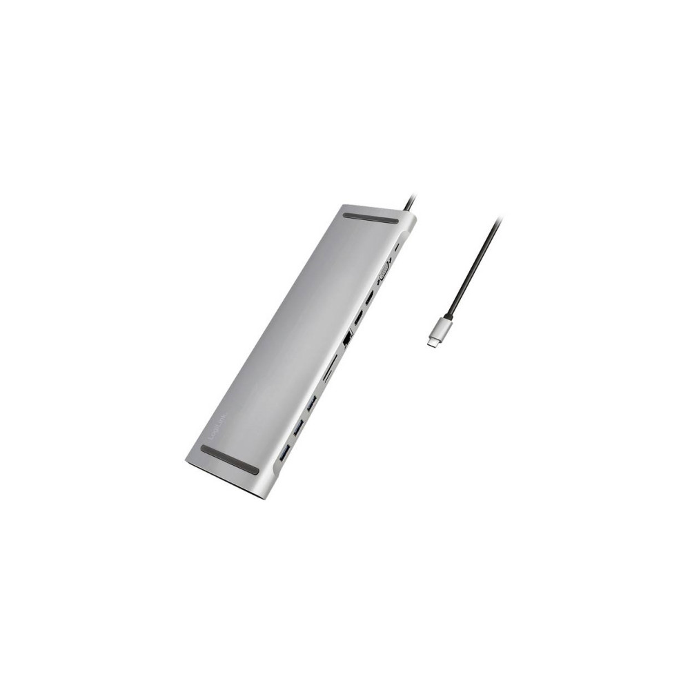 Produktbild för LogiLink - dockningsstation - USB-C 3.2 Gen 1 - 2 x HDMI, VGA - 1GbE