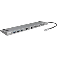 Produktbild för LogiLink - dockningsstation - USB-C 3.2 Gen 1 - 2 x HDMI, VGA - 1GbE