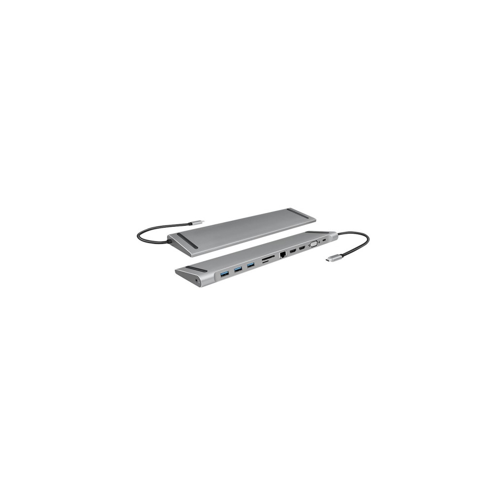 Produktbild för LogiLink - dockningsstation - USB-C 3.2 Gen 1 - 2 x HDMI, VGA - 1GbE