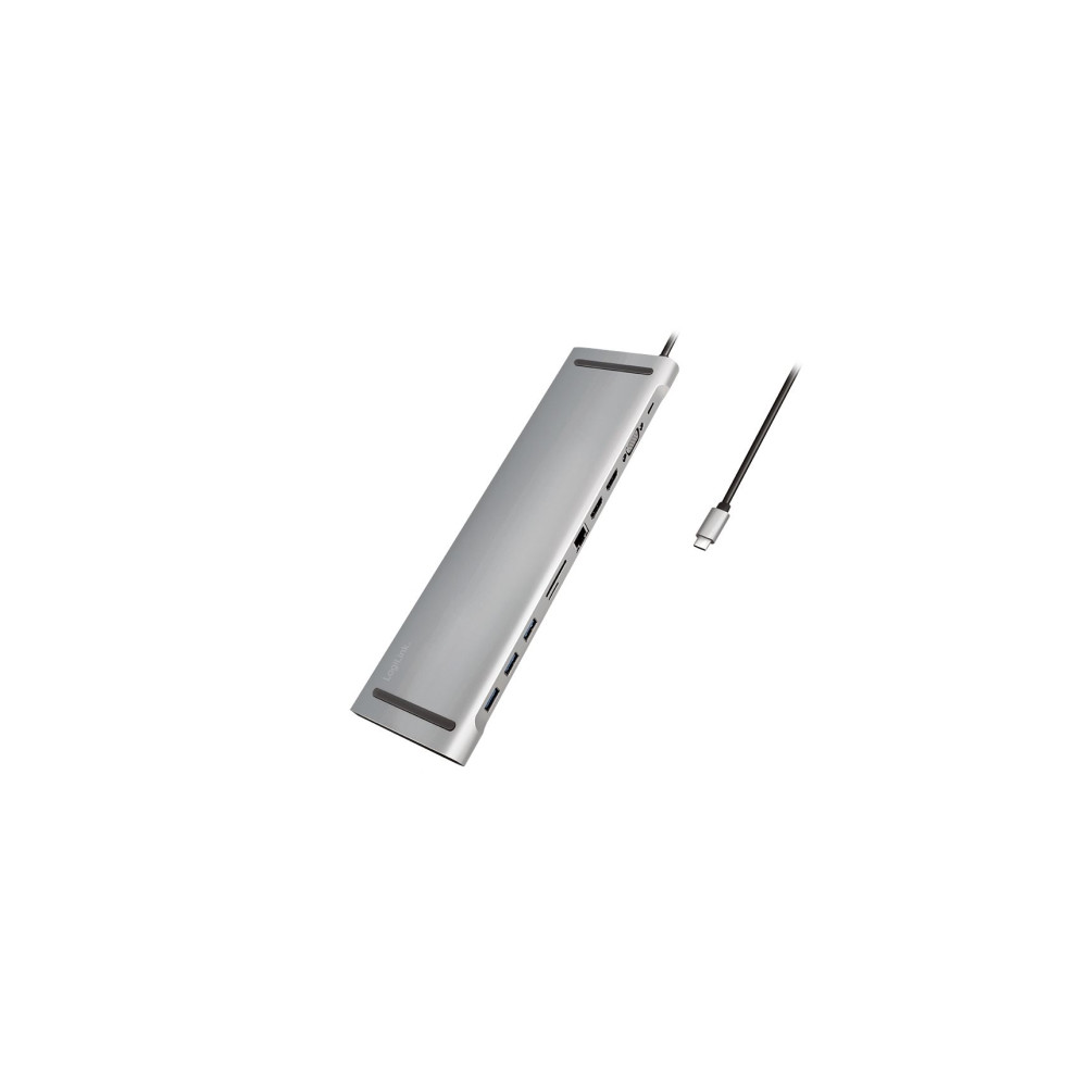 Produktbild för LogiLink - dockningsstation - USB-C 3.2 Gen 1 - 2 x HDMI, VGA - 1GbE