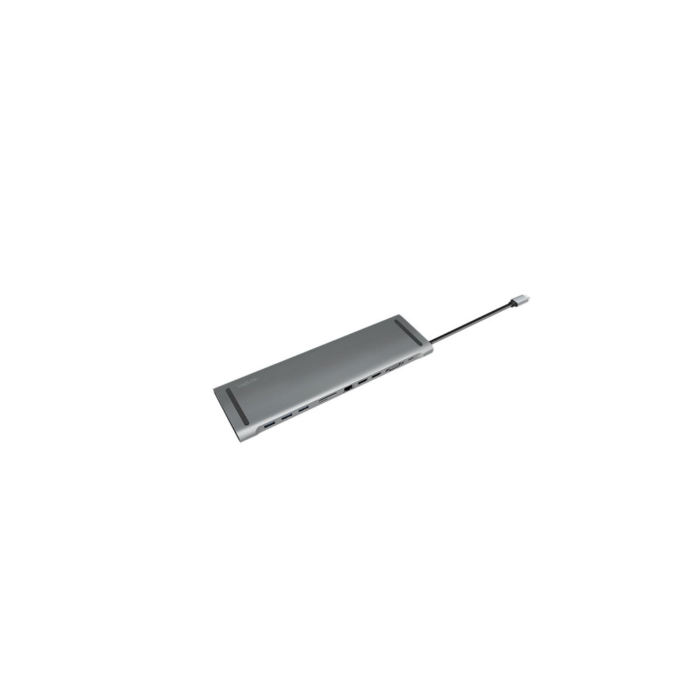 Produktbild för LogiLink - dockningsstation - USB-C 3.2 Gen 1 - 2 x HDMI, VGA - 1GbE