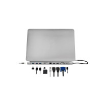 Produktbild för LogiLink - dockningsstation - USB-C 3.2 Gen 1 - 2 x HDMI, VGA - 1GbE