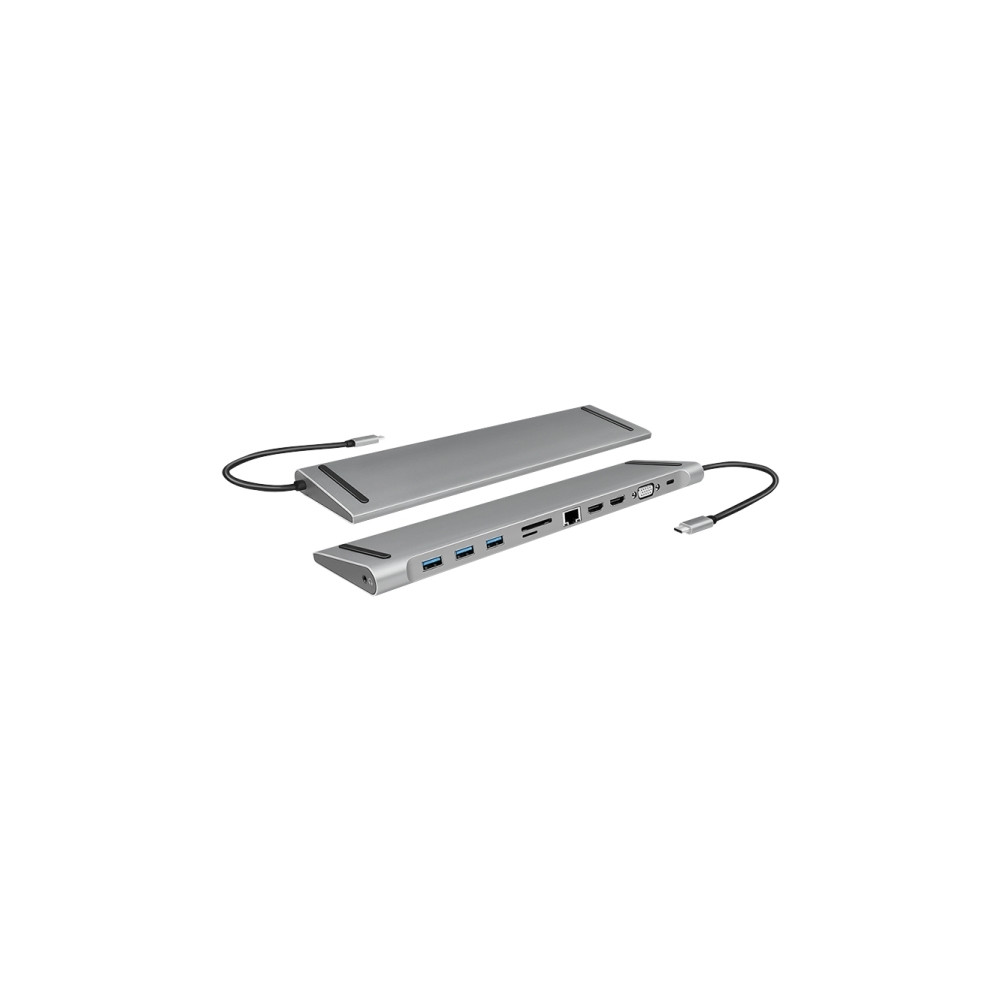 Produktbild för LogiLink - dockningsstation - USB-C 3.2 Gen 1 - 2 x HDMI, VGA - 1GbE