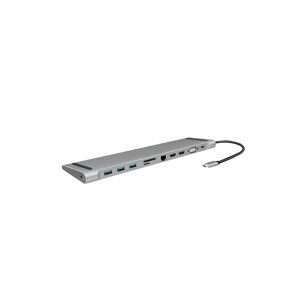 Produktbild för LogiLink - dockningsstation - USB-C 3.2 Gen 1 - 2 x HDMI, VGA - 1GbE