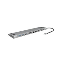 Produktbild för LogiLink - dockningsstation - USB-C 3.2 Gen 1 - 2 x HDMI, VGA - 1GbE
