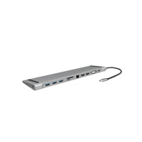 Produktbild för LogiLink - dockningsstation - USB-C 3.2 Gen 1 - 2 x HDMI, VGA - 1GbE