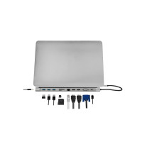 Produktbild för LogiLink - dockningsstation - USB-C 3.2 Gen 1 - 2 x HDMI, VGA - 1GbE