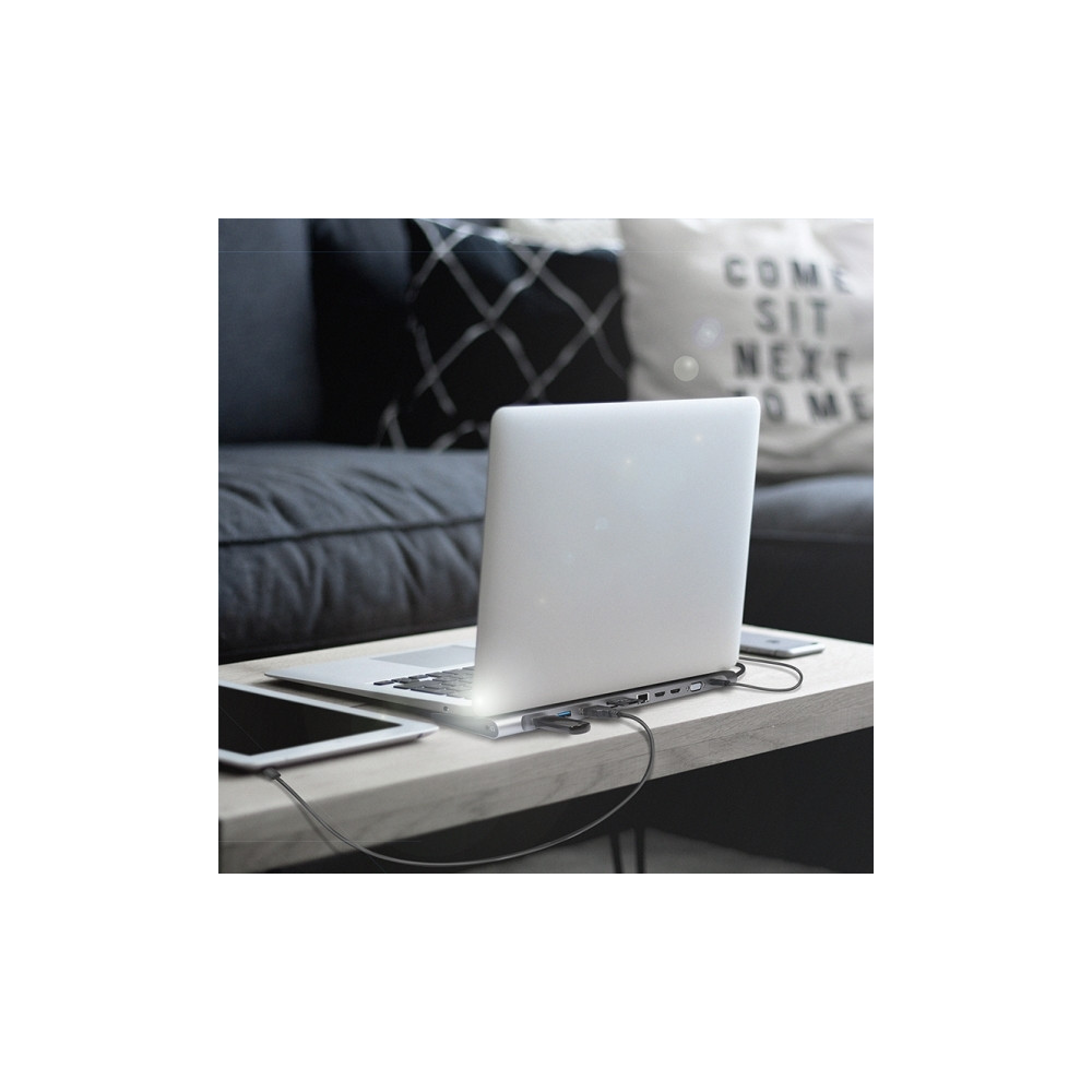 Produktbild för LogiLink - dockningsstation - USB-C 3.2 Gen 1 - 2 x HDMI, VGA - 1GbE