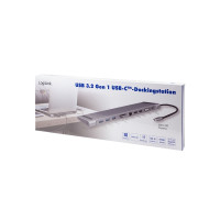Produktbild för LogiLink - dockningsstation - USB-C 3.2 Gen 1 - 2 x HDMI, VGA - 1GbE
