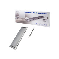 Produktbild för LogiLink - dockningsstation - USB-C 3.2 Gen 1 - 2 x HDMI, VGA - 1GbE