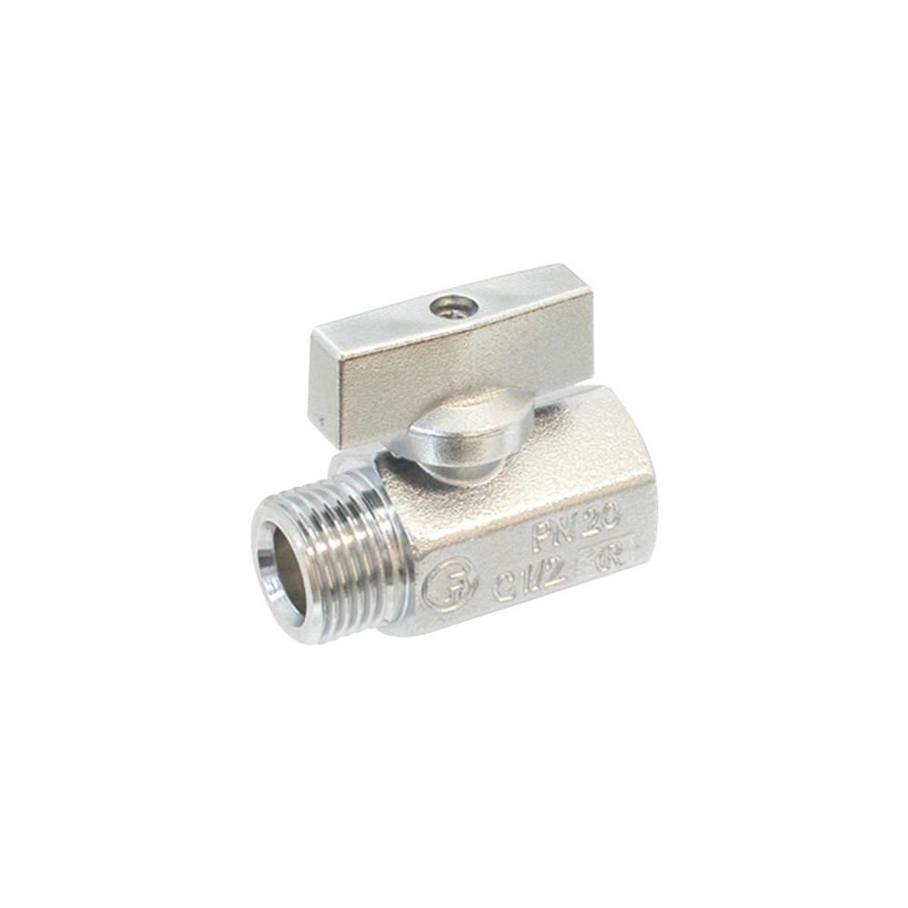 Produktbild för Mini 581 ventil, rödgods, hylsa/nippel, 1/2", kraftig modell