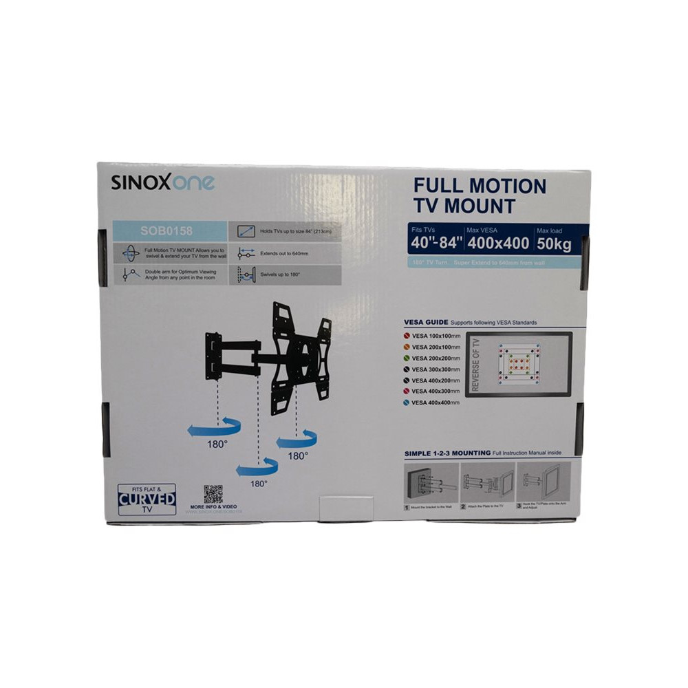 Produktbild för Sinox One konsol - justerbar arm med full rörlighet - för LCD-display - svart