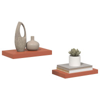 Produktbild för Vägg hylla 2 pcs Röd 40 x 23,5 x 4 cm Konstruerat trä