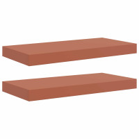 Produktbild för Vägg hylla med lagring 2 pcs Röd 50 x 23 x 4 cm Konstruerat trä