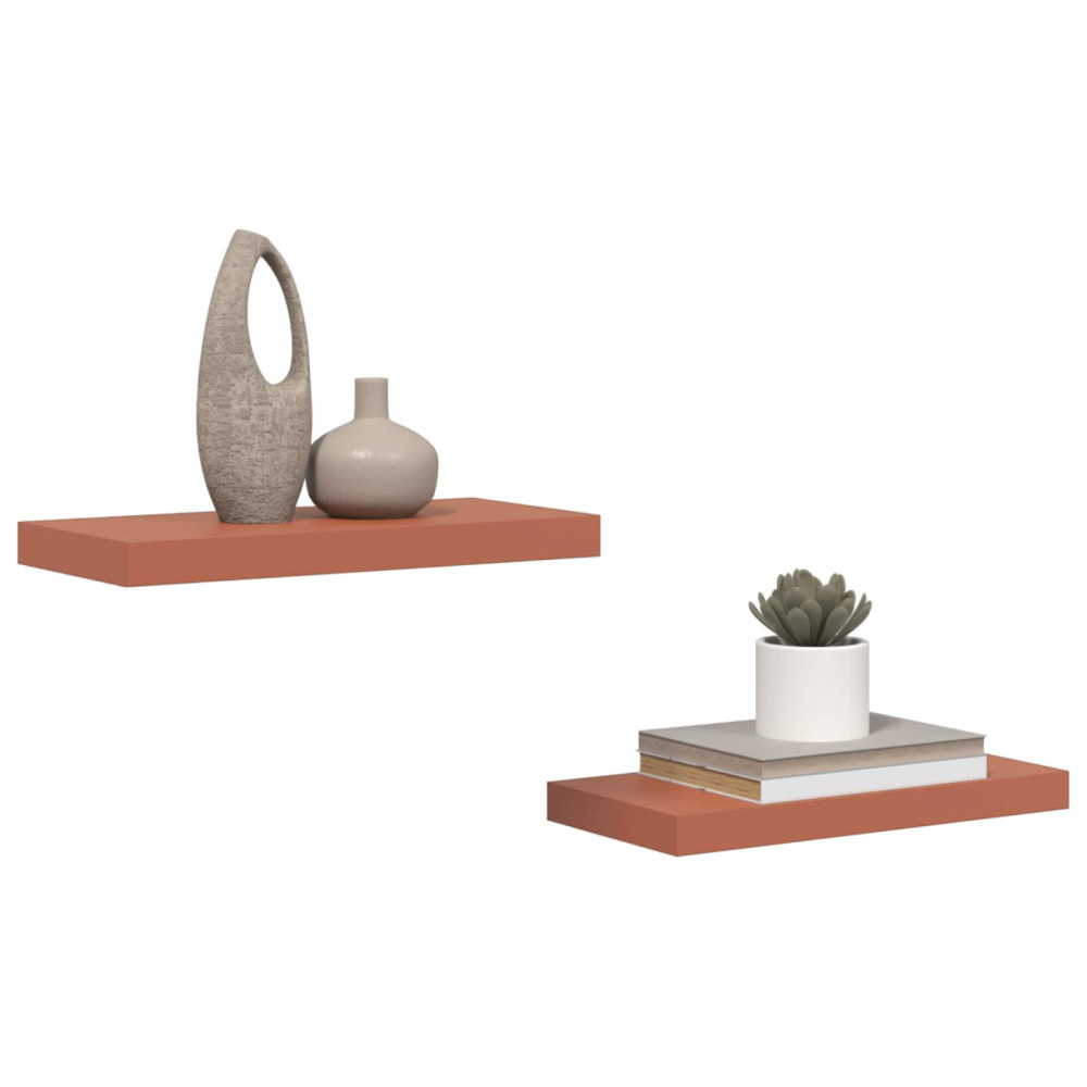 Produktbild för Vägg hylla med lagring 2 pcs Röd 50 x 23 x 4 cm Konstruerat trä