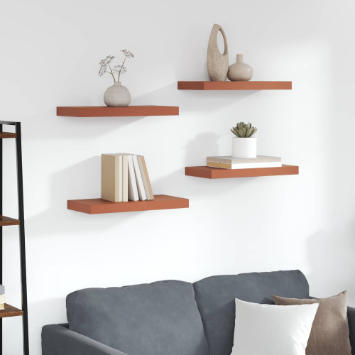 vidaXL Vägg hylla med lagring 4 pcs Röd 50 x 23 x 4 cm Konstruerat trä