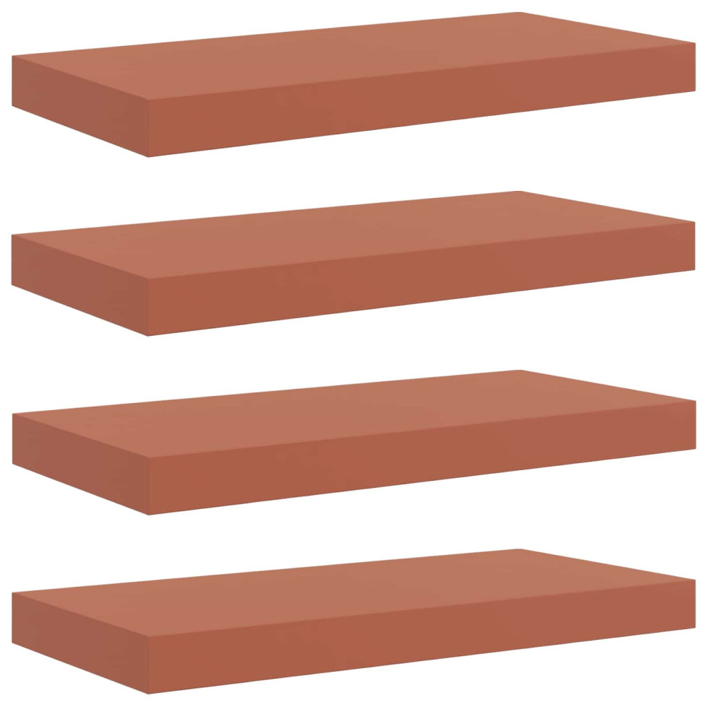 Produktbild för Vägg hylla med lagring 4 pcs Röd 50 x 23 x 4 cm Konstruerat trä