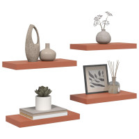 Produktbild för Vägg hylla med lagring 4 pcs Röd 50 x 23 x 4 cm Konstruerat trä