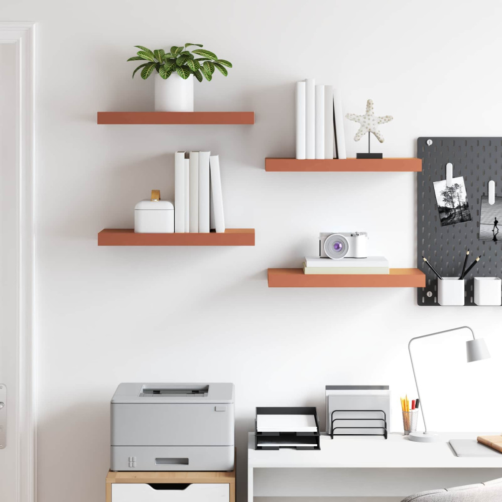 Produktbild för Vägg hylla med lagring 4 pcs Röd 50 x 23 x 4 cm Konstruerat trä