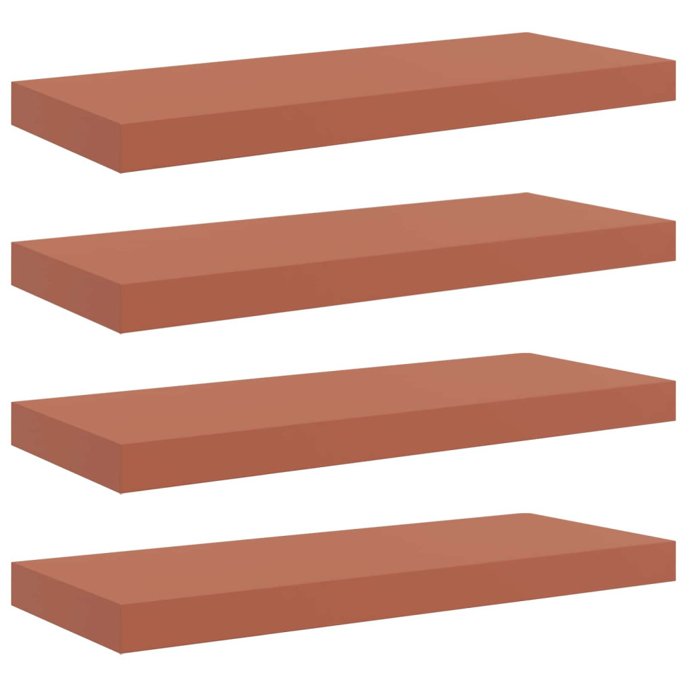 Produktbild för Vägg hylla med lagring 4 pcs Röd 60 x 23 x 4 cm Konstruerat trä