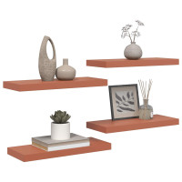 Produktbild för Vägg hylla med lagring 4 pcs Röd 60 x 23 x 4 cm Konstruerat trä