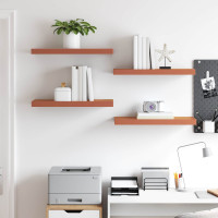 Produktbild för Vägg hylla med lagring 4 pcs Röd 60 x 23 x 4 cm Konstruerat trä
