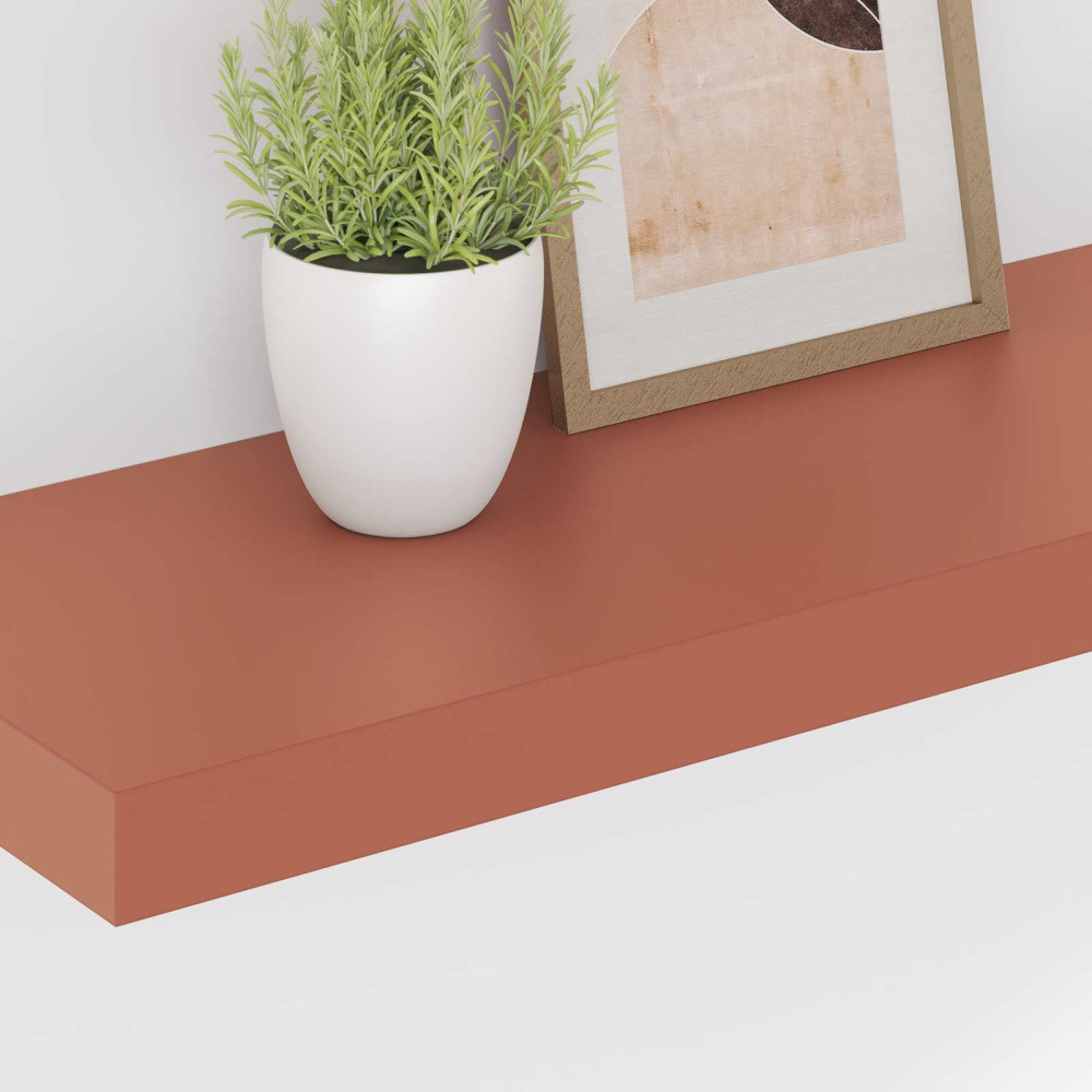 Produktbild för Vägg hylla med lagring 4 pcs Röd 60 x 23 x 4 cm Konstruerat trä
