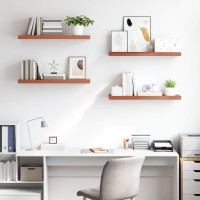 Produktbild för Vägg hylla 4 pcs Röd 90 x 23,5 x 4 cm Konstruerat trä