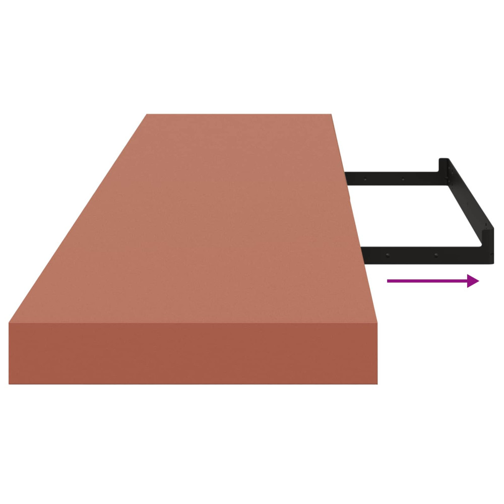 Produktbild för Vägg hylla 2 pcs Röd 120 x 23,5 x 4 cm Konstruerat trä