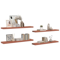 Produktbild för Vägg hylla 4 pcs Röd 120 x 23,5 x 4 cm Konstruerat trä