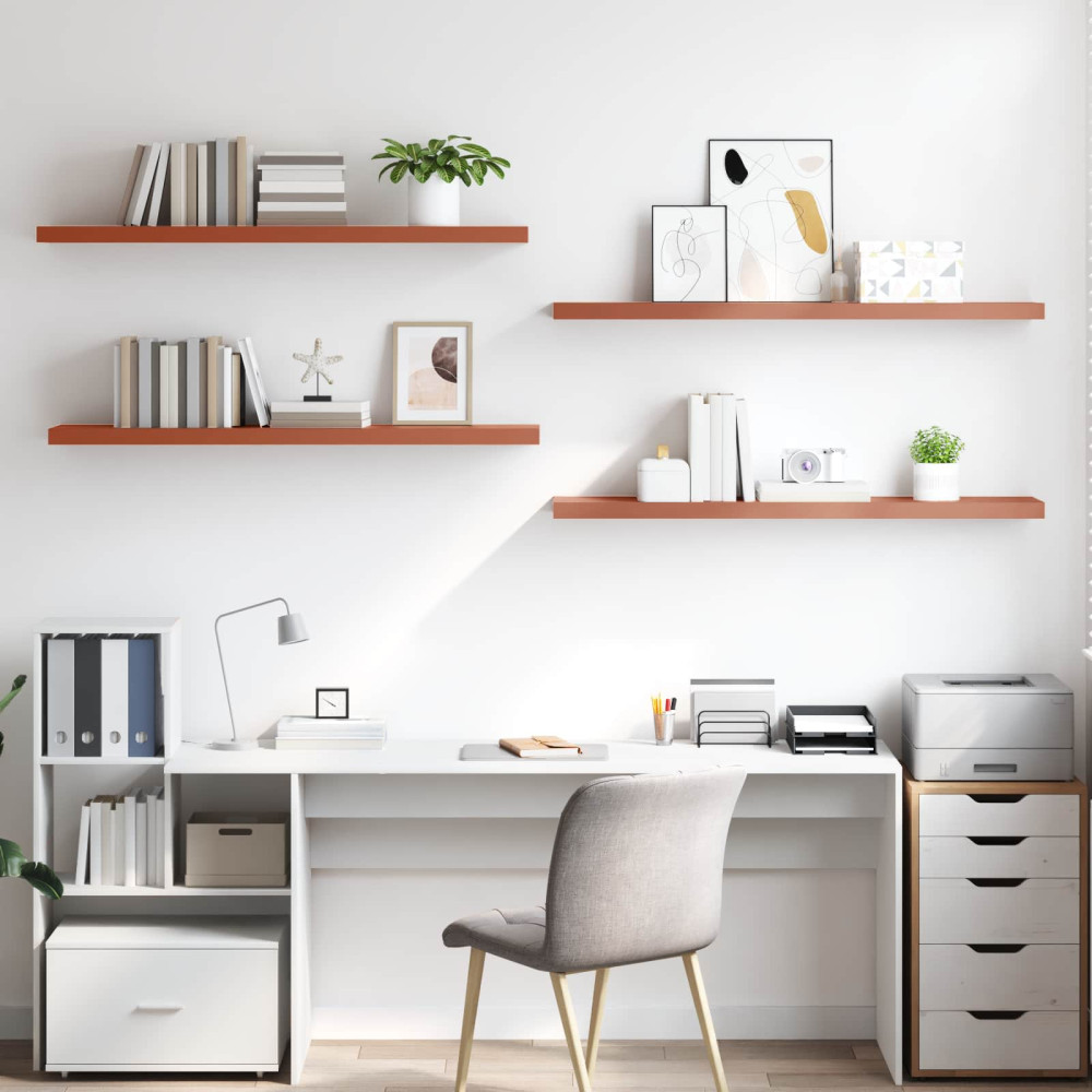 Produktbild för Vägg hylla 4 pcs Röd 120 x 23,5 x 4 cm Konstruerat trä