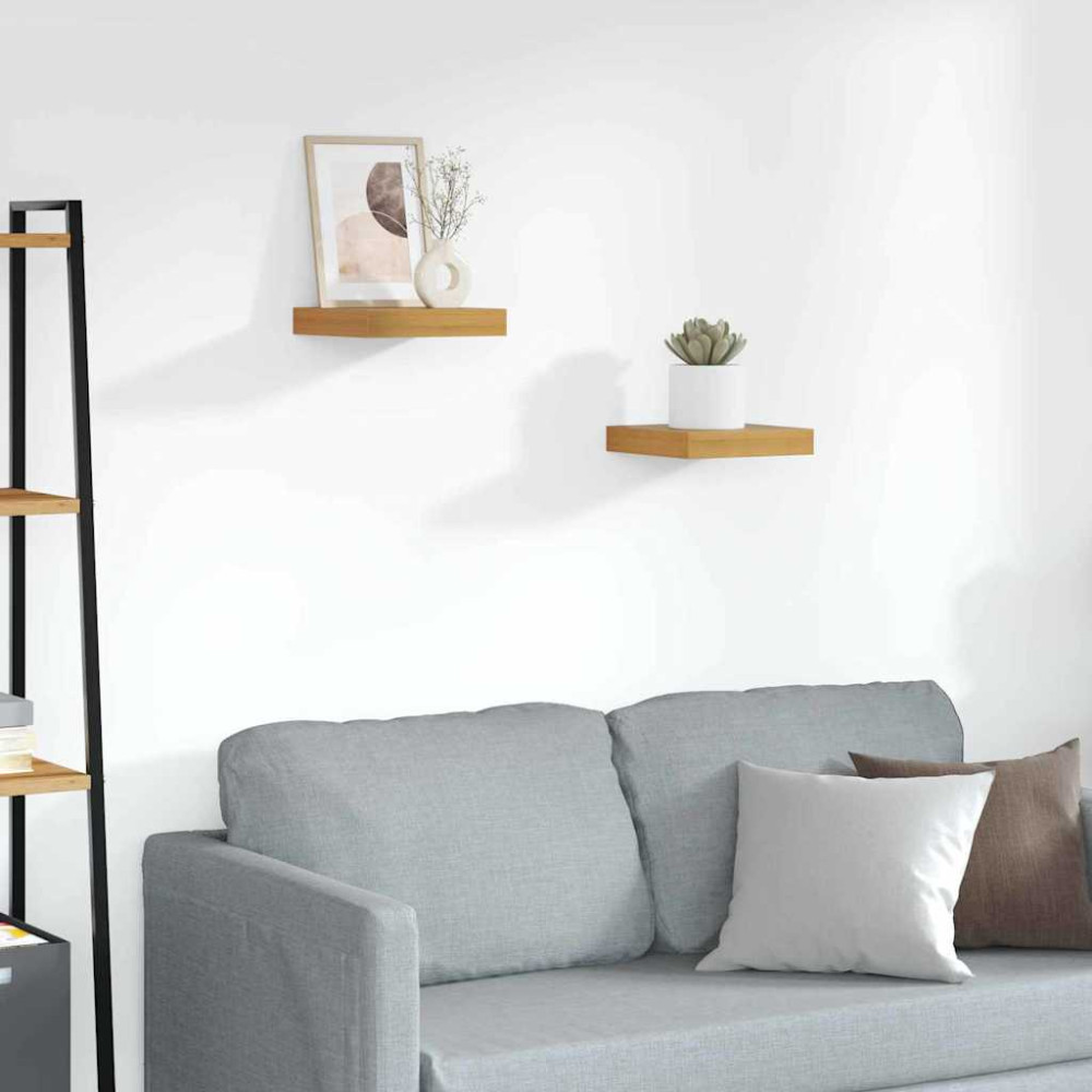 Produktbild för Vägg hylla 2 pcs Brun 23 x 23,5 x 4 cm Konstruerat trä