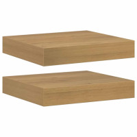 Produktbild för Vägg hylla 2 pcs Brun 23 x 23,5 x 4 cm Konstruerat trä