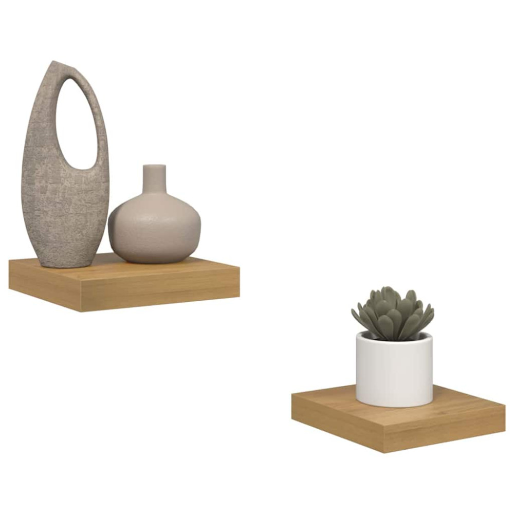 Produktbild för Vägg hylla 2 pcs Brun 23 x 23,5 x 4 cm Konstruerat trä