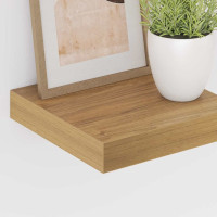 Produktbild för Vägg hylla 2 pcs Brun 23 x 23,5 x 4 cm Konstruerat trä
