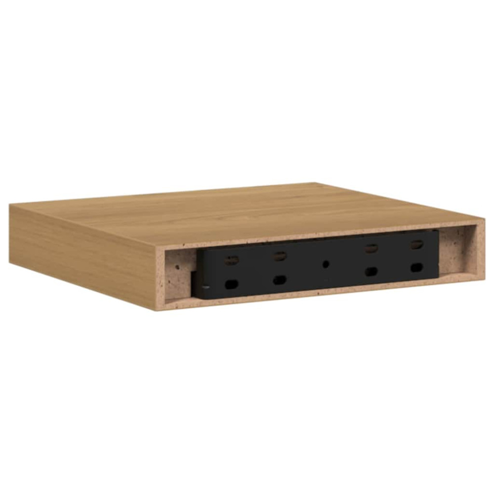 Produktbild för Vägg hylla 2 pcs Brun 23 x 23,5 x 4 cm Konstruerat trä