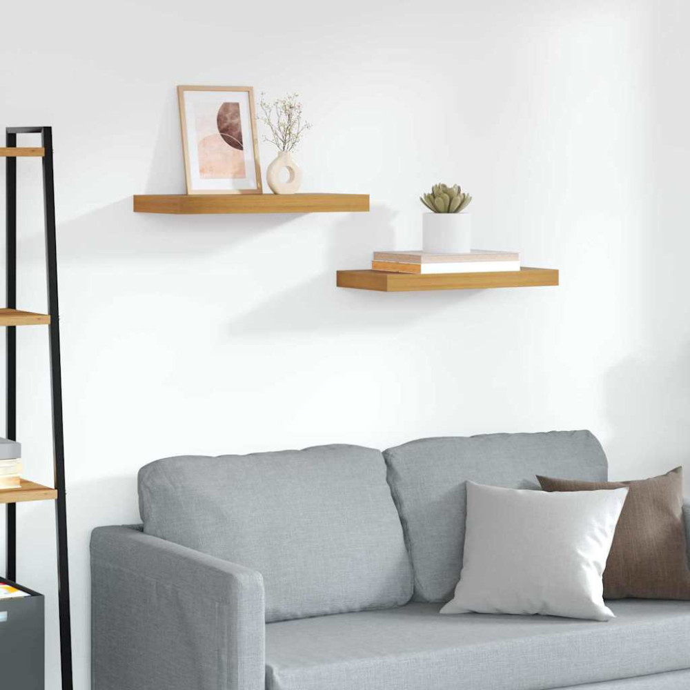 Produktbild för Vägg hylla 2 pcs Brun 50 x 23 x 4 cm Konstruerat trä