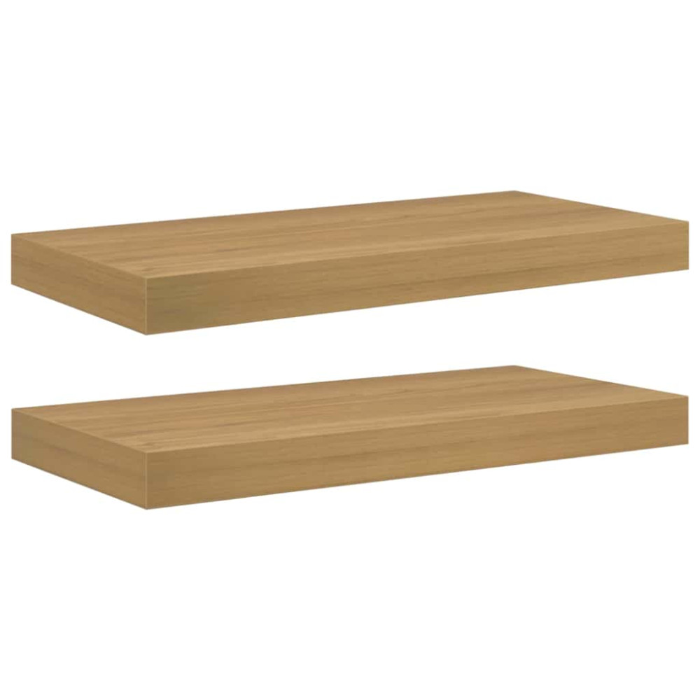 Produktbild för Vägg hylla 2 pcs Brun 50 x 23 x 4 cm Konstruerat trä
