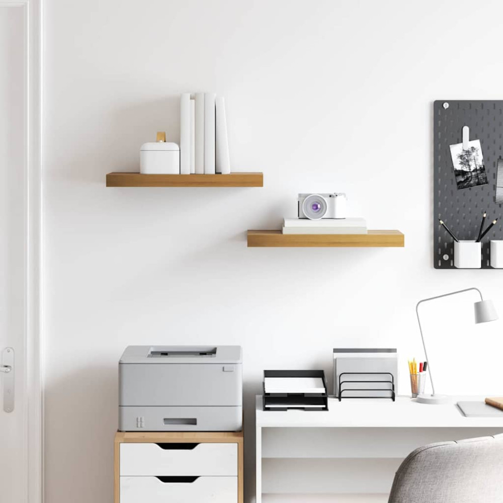 Produktbild för Vägg hylla 2 pcs Brun 50 x 23 x 4 cm Konstruerat trä