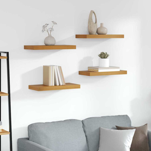 vidaXL Vägg hylla 4 pcs Brun 50 x 23 x 4 cm Konstruerat trä - Hyllor