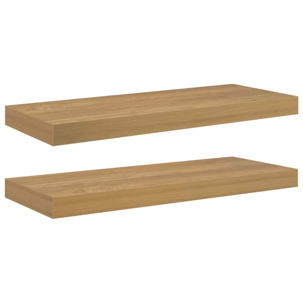 Produktbild för Vägg hylla 2 pcs Brun 60 x 23 x 4 cm Konstruerat trä