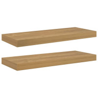 Produktbild för Vägg hylla 2 pcs Brun 60 x 23 x 4 cm Konstruerat trä