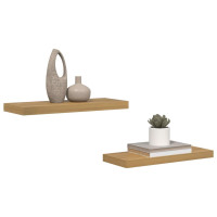 Produktbild för Vägg hylla 2 pcs Brun 60 x 23 x 4 cm Konstruerat trä