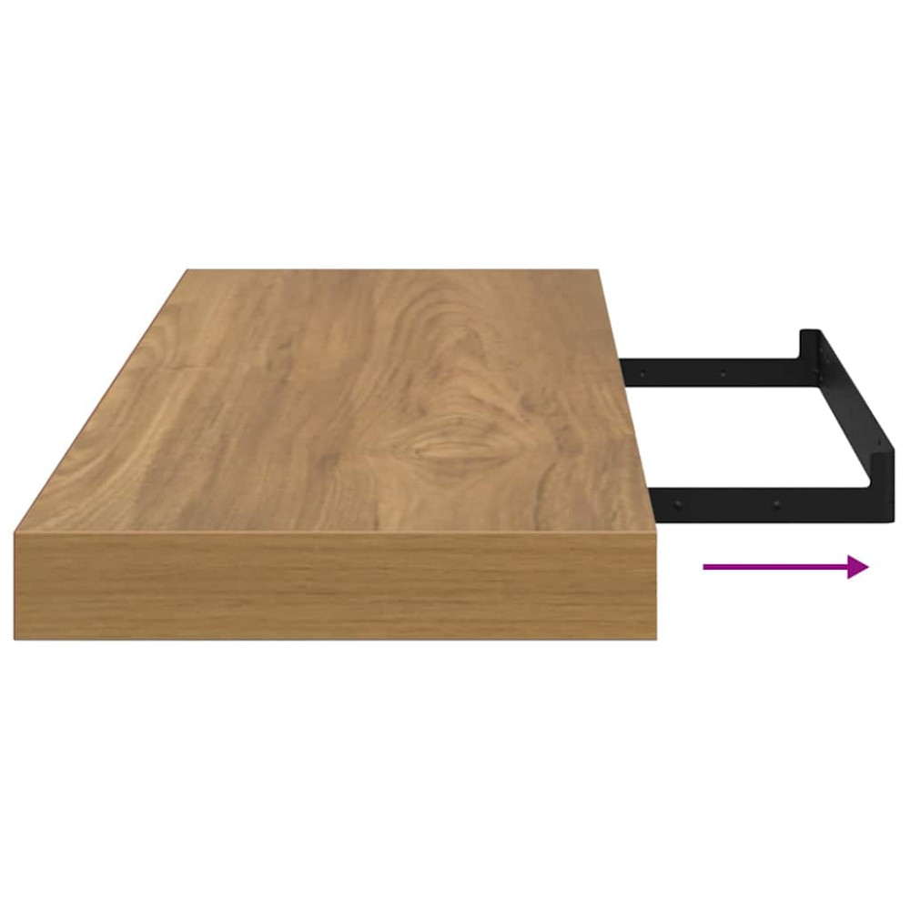 Produktbild för Vägg hylla Väggmonterad Brun 80 x 23,5 x 4 cm Konstruerat trä