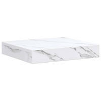 Produktbild för Vägg hylla 4 pcs Vit marmor 23 x 23,5 x 4 cm Konstruerat trä